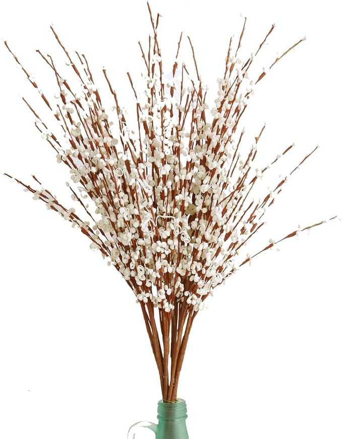 5 Pieces 29.5" Long of Artificial Flowers Fake Flowers, Artificial Flowers for Wedding Home Office Party Hotel Indoor or Yard Decoration(5, White)