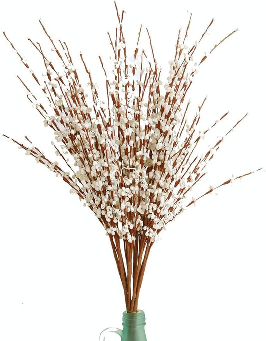 5 Pieces 29.5" Long of Artificial Flowers Fake Flowers, Artificial Flowers for Wedding Home Office Party Hotel Indoor or Yard Decoration(5, White)