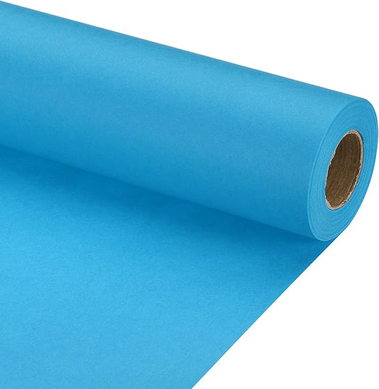 PATIKIL Wrapping Paper, 17" x 450"(37') 70 GSM Craft Paper Roll Kraft Packing Paper for Poster Bulletin Board, Gift Wrapping, Light Blue