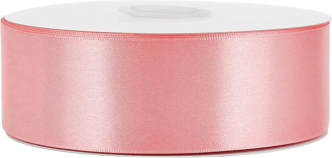 MEEDEE Blush Satin Ribbon 1-1/2 Inch Blush Pink Ribbon Lux Double Faced Satin Ribbons by 50 Yards Polyester Satin Ribbons for Crafts, Weddings, Flower Bouquet, Holiday Decorating