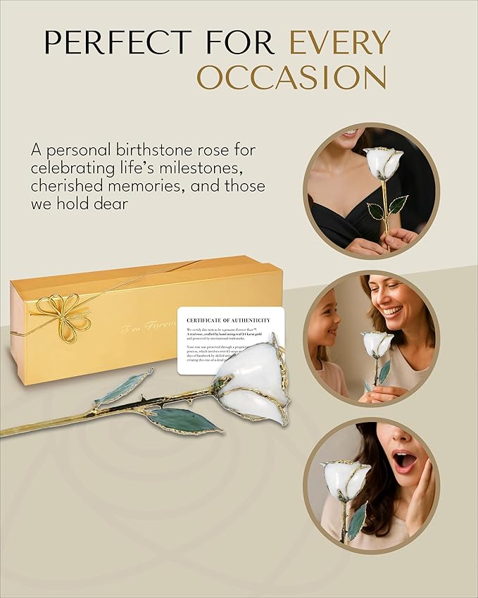 Forever Rose Hand-Dipped in 24K Gold, Emerald-Inspired June Birthstone, Real Rose in Luxury Gold Gift Box – Perfect Ready to Gift for June Birthday or Any Occasion