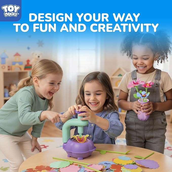 TOY Life Crafts for 3 4 5 6 7 8 Year Old Girls - DIY Fabric Flowers Bouquet Craft Kit for Kids – Art and Craft Kits for Kids Ages 4-8 | Educational Birthday Gifts for 3 4 5 6 7 8 Years Old Girls
