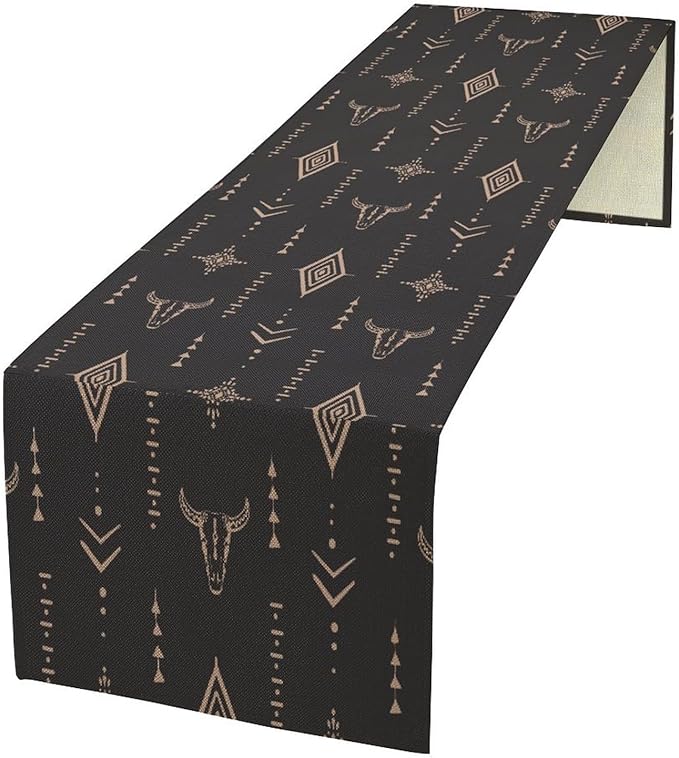 Aztec Table Runner Southwest Native Navajo Tribe Geometric Vintage Country Dinner Table Decoration Table Runner 13x36 Inch