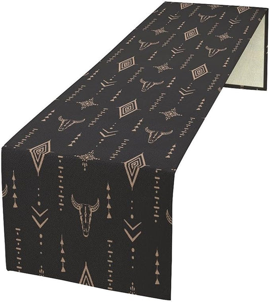 Aztec Table Runner Southwest Native Navajo Tribe Geometric Vintage Country Dinner Table Decoration Table Runner 13x108 Inch