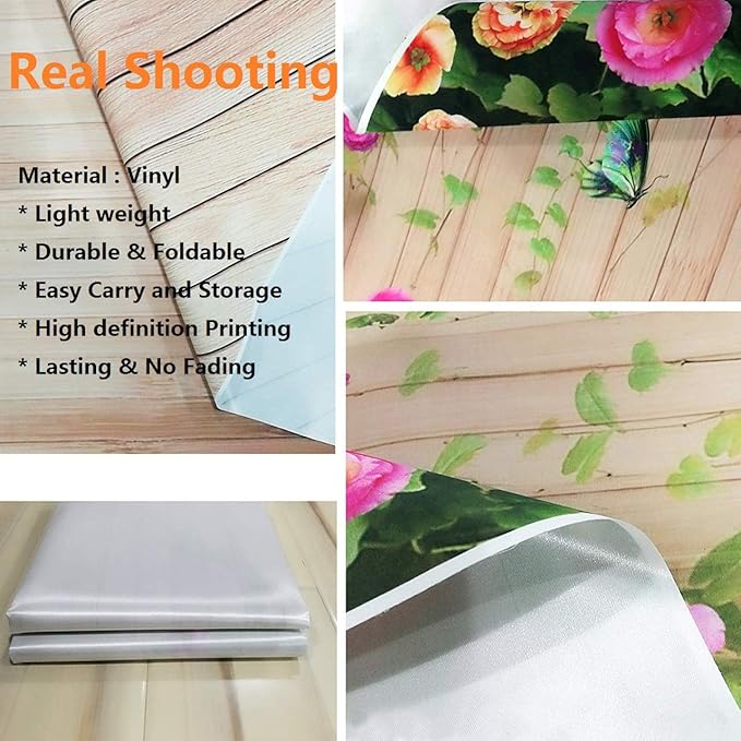 Sensfun Glitter Gold Baby Girl Backdrop Pink Floral Baby Photography Background Watercolor Flower Sweet Baby Girls Party Decorations Banner Photo Booth Supplies 10x6.5ft