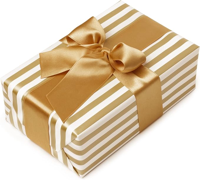 LIUYAXI Old Gold Double Faced Satin Ribbon, 1-1/2" X Continuous 25 Yards, Ribbons Perfect for Gift Wrapping Wedding Bouquet Decor DIY Craft Bow Making & Other Projects