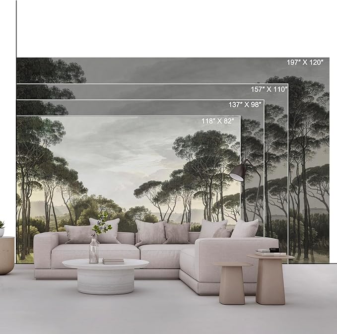 Wall Mural Peel and Stick Vintage Floral Mural- Thick Canvas Waterproof Wallpaper Art for Living Room Bedroom, Large Self-Adhesive Decor (Color-6, 137×98 inch)