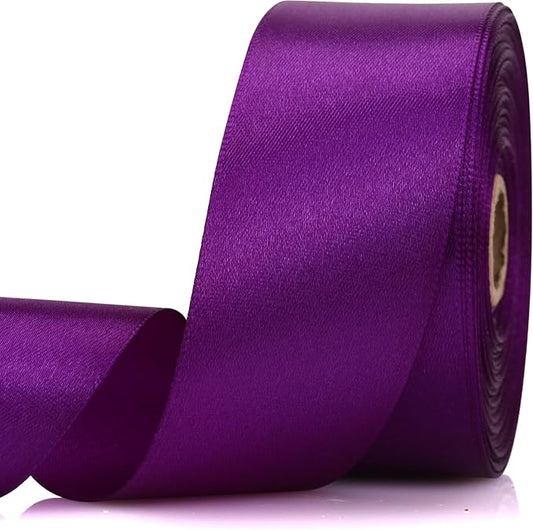 1-1/2 Inch 30 Yards Purple Solid Satin Ribbon for Gift Wrapping,Craft Floral Bouquets,Wedding Party,Timeless Flower,Decoration Floral Hair,Balloons