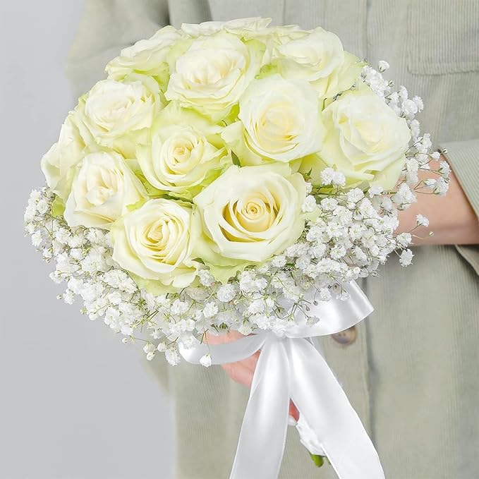 Yastouay 60Pcs Babys Breath Artificial Flowers, Fake White Babys Breath Flowers Artificial Bulk, Real Touch Faux Babies Breath Gypsophila Bouquet for Wedding Floral Arrangement Party Decor