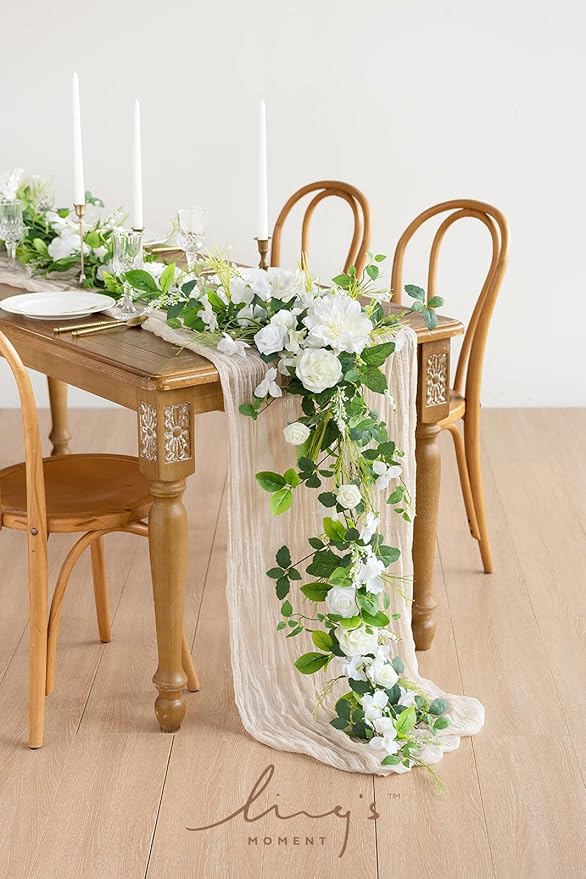 Ling's moment Artificial Flowers 16pcs Ivory Silk Roses with Stems, 3.5" Fake Vendela Roses Bulk for DIY Wedding Bouquets Centerpieces Party Baby Shower Home Decoration