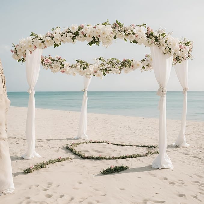 EMART Backdrop Stand Heavy Duty 10x10Ft, Round Pipe and Drape Photo Background Support Kit, Adjustable Metal Frame with Flat Base for Photography Wedding Birthday Party Decorations