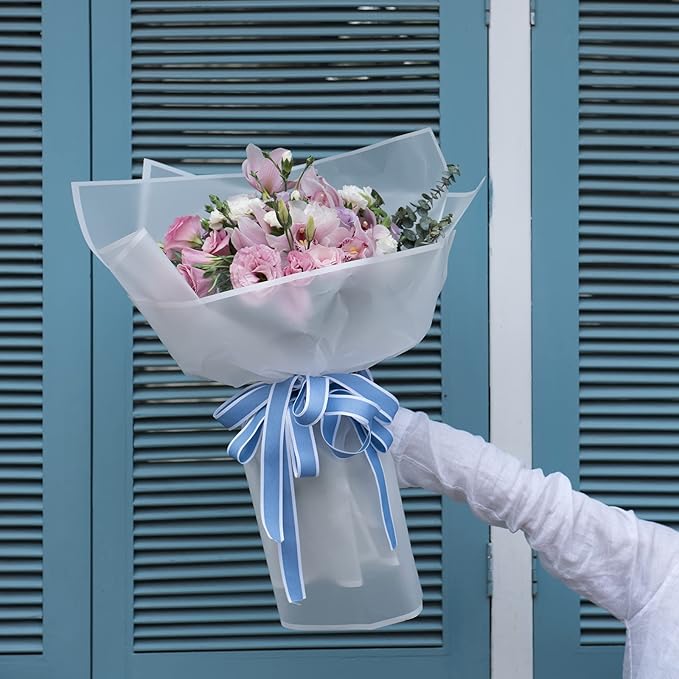 HYSSINOWRAP 20 sheet .flower wrapping paper. Flower packaging bouquet wrapping paper.KoreanFlorist Supplies, 22.8 * 22.8 inches(WHITE)