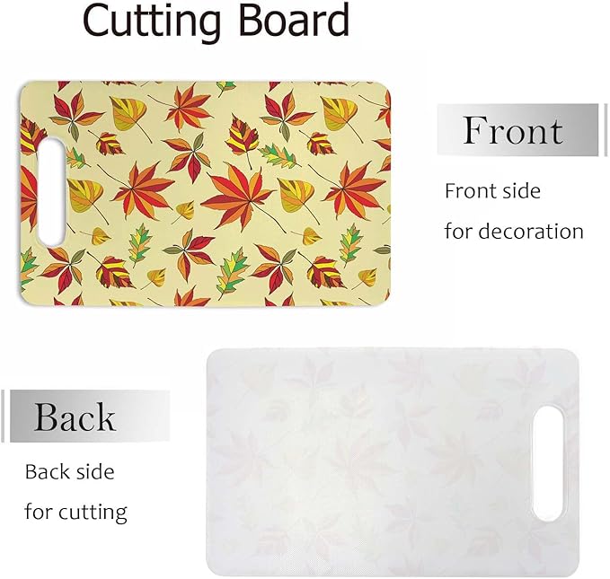 Autumn Leaves Cutting Board Beautiful Leaf Grip Handle Chopping Boards Cutting Board for Kitchen Plastic 16" x 10" x 0.24"