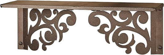 Touch of Class Noble Scrolls Metal Wall Shelf | Bronze | Scrolling Designs | Display Shelves for Bedroom, Living Room, Bathroom, Entryway, Office, Hallway