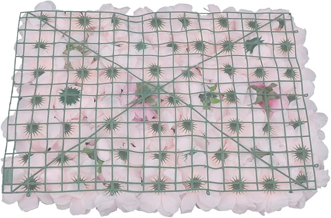 16"x 24" Artificial Flower Wall Panels,Flower Wall Mat Silk Flower Panels for Outdoor Garden Backyard Fence Fence Privacy Screen and Indoor Wall Decor (4Pcs Rose+Light Pink+Champagne)
