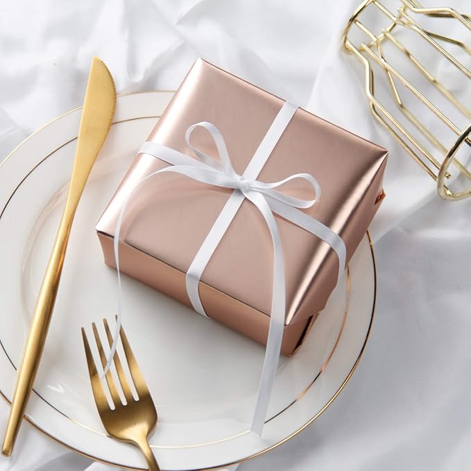 RUSPEPA Rose Gold Matte Wrapping Paper - 81.5 Sq Ft - Solid Color Paper Jumbo Roll Perfect for Wedding,Birthday,Christmas,Baby Show, Graduaction Congrats - 30 inches x 32.8 feet