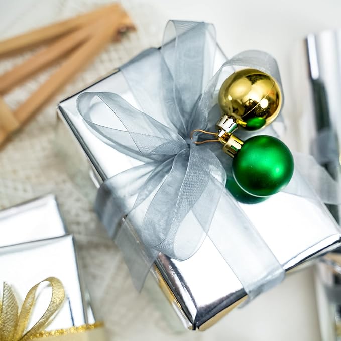 RUSPEPA Silver Wrapping Paper -30 inches x 32.8 feet - 81.5 Sq Ft - Large Siliver Gift Wrap Roll Solid Color Paper Perfect for Wedding,Birthday,Christmas,Baby Show