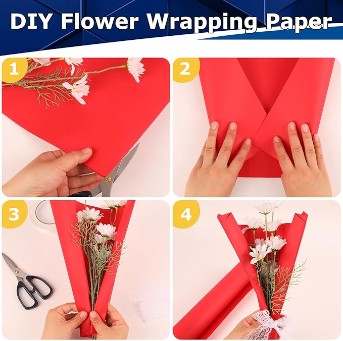 Vanhench 17"x963" (80 1/4FT) Red Wrapping Paper Roll for Women, Solid Color Art Kraft Craft Paper for Wedding, Birthday, Mother's Day Gifts Wrapping Paper, Bouquet Flower Poster Bulletin Board Paper