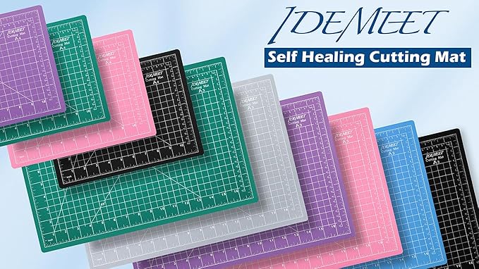 Density-upgraded 18" x 24" Self Healing Sewing Mat, Idemeet Rotary Sewing Mat for Crafts, 5-Ply Cut Board for Fabric Leather Cutting Quilting Modeling Hobby Project, Scale Size 18" x 24", Green