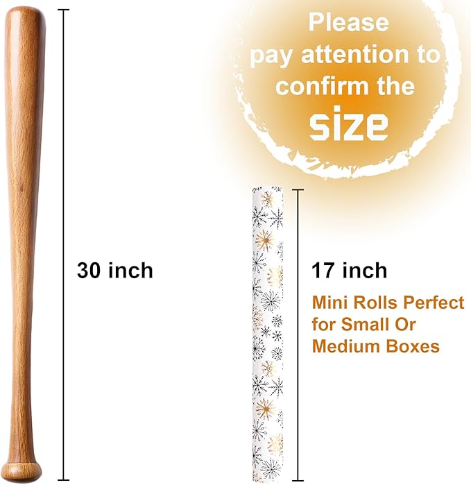 MAYPLUSS Christmas Gift Wrapping Paper Roll - 17 Inch X 33 Feet - Minimalistic Elegant Snowflake Flurry with Gold Design Winter Holiday Gift Wrap Sheet for Party, DIY Crafts & Festive Decoration