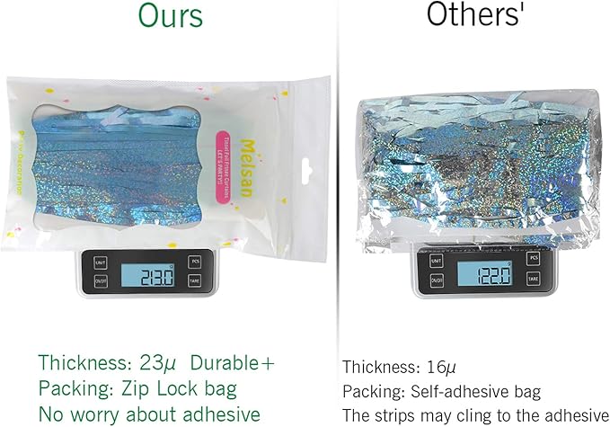 Melsan 2 Pack 3.2 ft x 8.2 ft Tinsel Foil Fringe Curtains Backdrop, Blue Sparkle Metallic Foil Curtains for Party Photo Booth Props Baby Shower Decoration, Light Blue