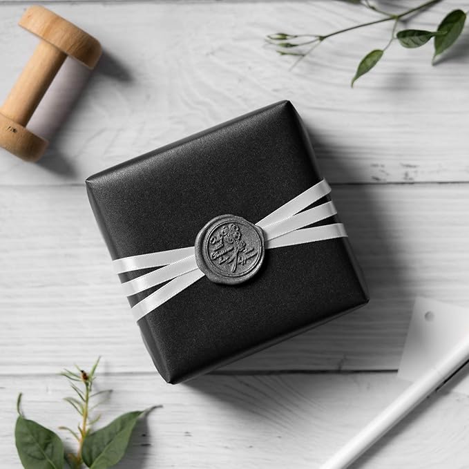 RUSPEPA Black Matte Wrapping Paper - 81.5 Sq Ft - Solid Color Pearly - Lustre Paper Perfect for Wedding,Birthday,Christmas,Baby Shower - 30 inches x 32.8 feet