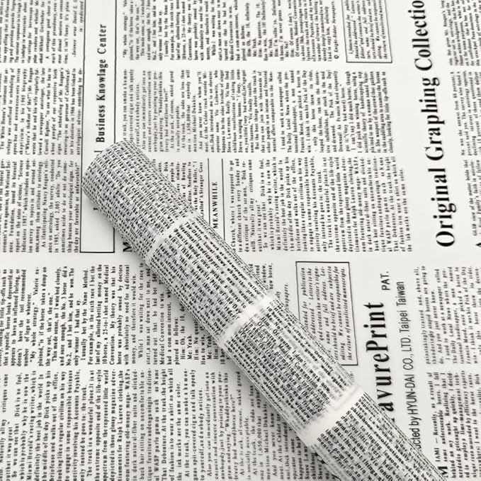 LeZakaa 20 Sheets Newsprint Flower Wrapping Paper, Waterproof Floral Bouquet Paper, White Newsprint Design for Valentine's Day, Mother's Day, Birthday Party, Bridal Shower, Wedding, Baby Shower