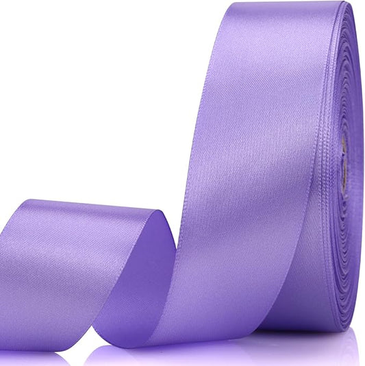 1-1/2 Inch 60 Yards Light Purple Solid Satin Ribbon for Gift Wrapping,Craft Floral Bouquets,Wedding Party,Timeless Flower,Decoration Floral Hair,Balloons