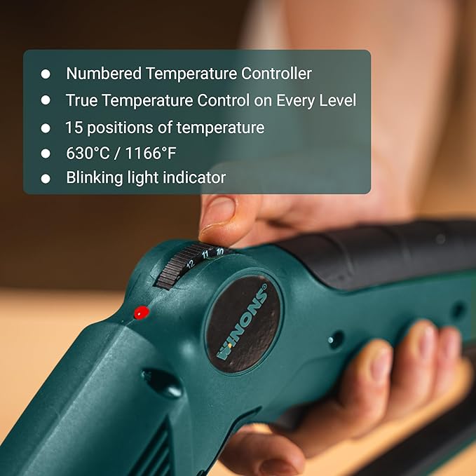 WINONS Hot Knife Foam Cutter Tool, WFC0013 Styrofoam Cutter with Numbered Temperature Controller - 630°C Max Temp., Hot Wire Foam Cutting Tool for All Kinds of Projects (Kit of 8)
