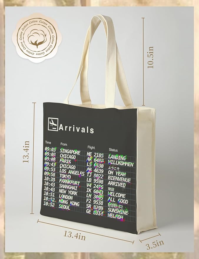 AUSVKAI Canvas Tote Bag Aesthetic for Women, Cute Reusable Bags with Pockets & Snaps for Beach Shopping College Gym Grocery