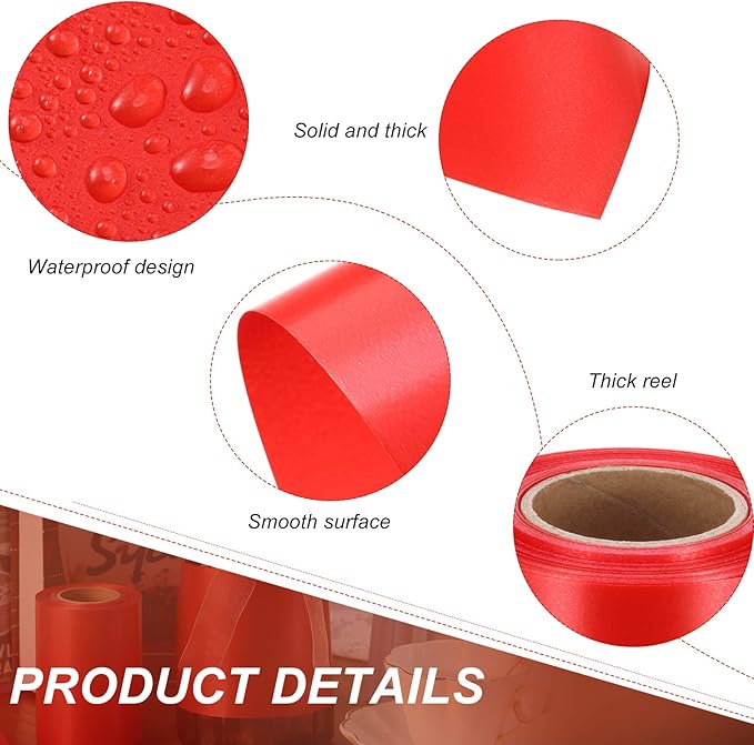Syhood Outdoor Leaf Ribbon Floral Satin Ribbon for Crafts Aspidistra Waterproof Holiday Outdoor Decoration(4 Inch X 108 Yards,Red)