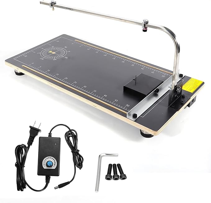 110V Hot Wire Foam Cutter with Scale, 30.7" ×15 ", 24W Professional Heat Cutting Machine for Foam, Sponge, EPE, Ribbon, KT Board, Adjustable Angle and Temperature