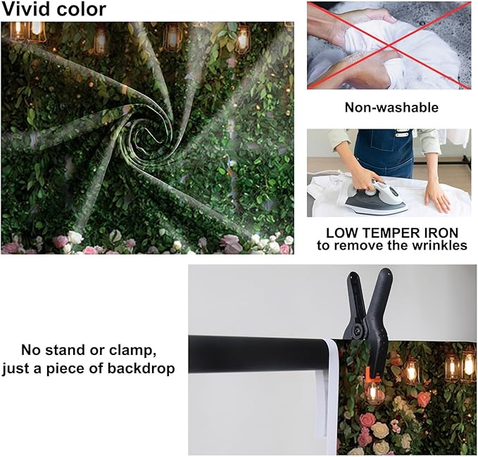 Baocicco Green Floral Wall Backdrops 7x5ft Outdoor Outside Wedding Background Bridal Shower Bride to Be Party Decorations Kids Adults Portraits Birthday Anniversary Banner Backdrop Photo Props