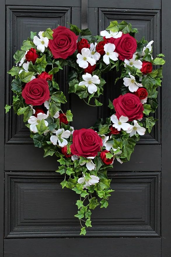 20pcs Red Roses Artificial Flowers 3.15'' Big Fake Roses Silk Flowers Bulk Realistic Faux Roses with Stems for DIY Wedding Centerpieces Table Home Party Decor Bridal Floral Arrangements (Red)