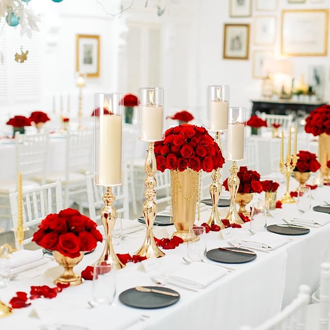 36 Pcs Cylinder Vases Set for Centerpieces, 6/8/10 Inch Tall Clear Glass Vase, Hurricane Floating Candle Holder for Wedding Table Decor, 2.5''/2.7''/3.3''' Diameter (2.5'' X 5'',6'',8'')