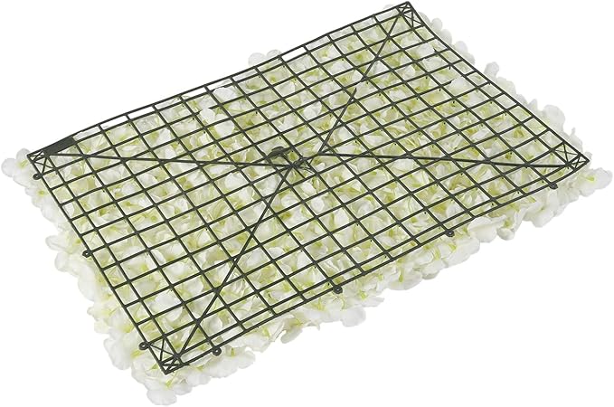 16"x 24" Artificial Flower Wall Panels,Flower Wall Mat Silk Flower Panels for Outdoor Garden Backyard Fence Fence Privacy Screen and Indoor Wall Decor(20Pcs White,Style 2)