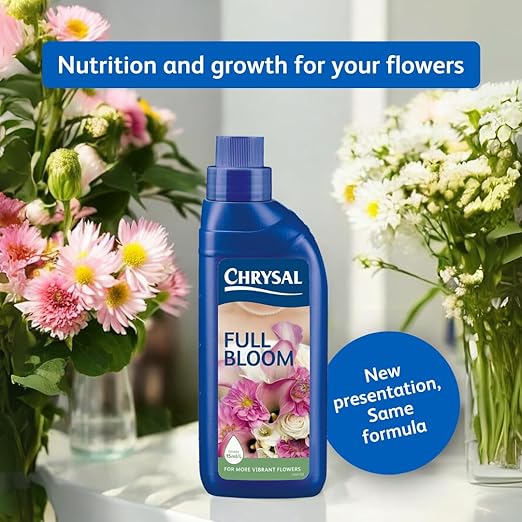 Chrysal Full Bloom Liquid Flower Food - Clear, Concentrated for Flower Arrangements & Bouquets - Mix with Water - Ideal Florist Supplies & at-Home Use - 500mL Bottle (500ml) (2 Pack)