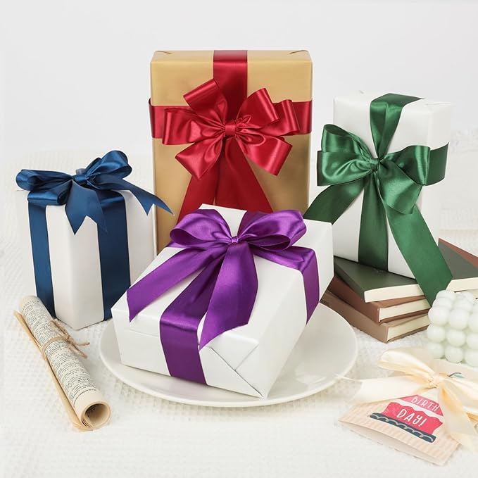 NESCCI 16 Colors 400 Yards Ribbon,1-1/2 Inch Satin Ribbon,Single Face Satin Ribbons, Perfect for Gift Wrapping, Wedding Decoration,Handmade Bows,Wrapping Bouquet and More