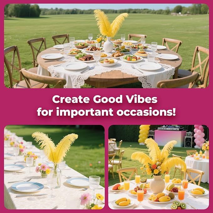 Piokio 20 pcs Gold Ostrich Feathers Plumes 6-8 inch(15-20 cm) Bulk for DIY Clothes, Feather Pens, Dream Catcher,Gatsby Decorations