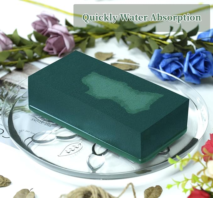 SupKing Floral Foams Blocks 4Pcs (7" L x 3.5" W x 2.1''H) Green Wet Dry Flower Foam Bricks Large Florist Plant Foam for Artificial and Fresh Flower Arrangement