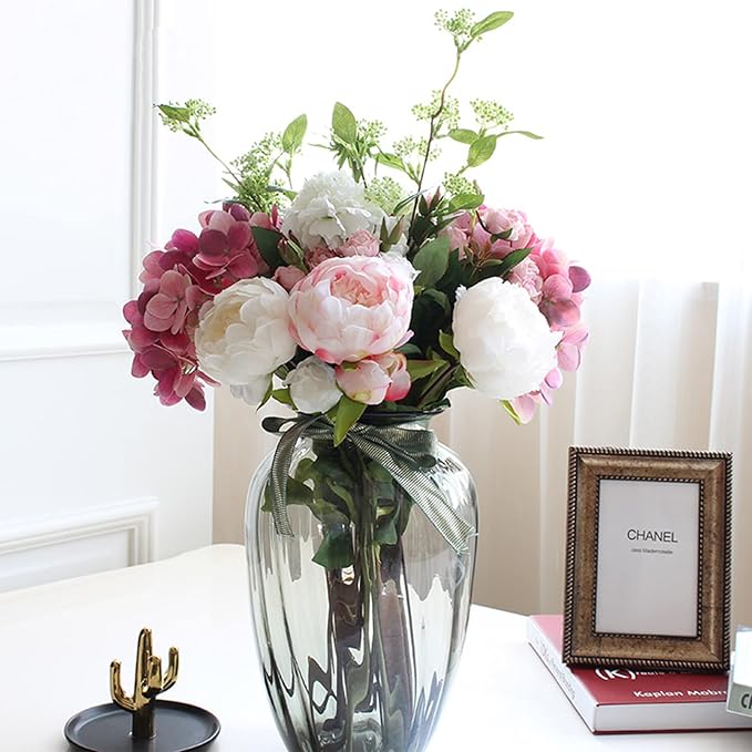 FagusHome 25 Pcs Silk Peony Artificial Flower Heads 4 inch Fake Peony Flowers Heads with Stems Artificial Peony Flower Heads in Bulk Wholesale for Wedding Home Decor (Off White)
