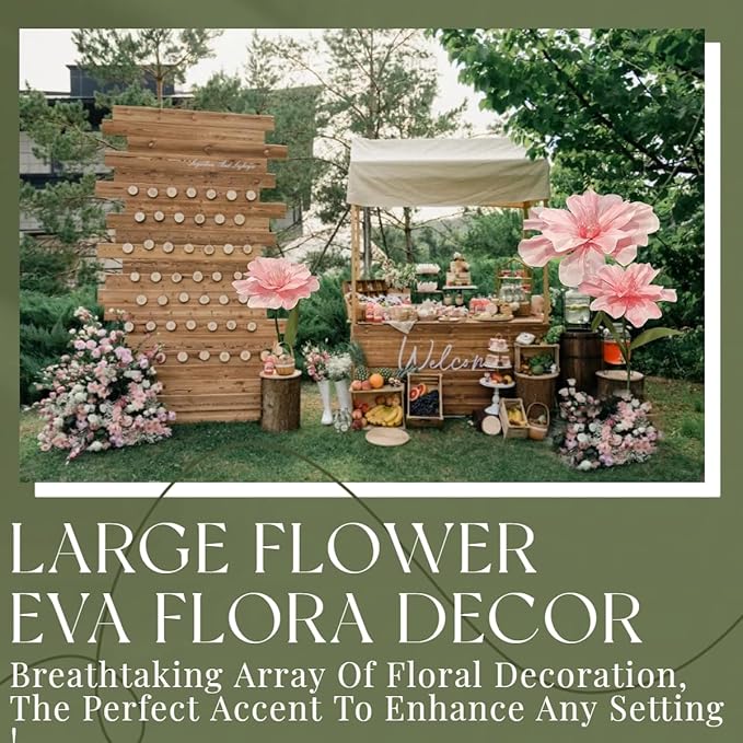 Giant Artificial Flower, 4.6ft Large EVA Flower Backdrop Decorations for Wedding Birthday Christmas Party Photography Shop Window Home Decor Props, Pink