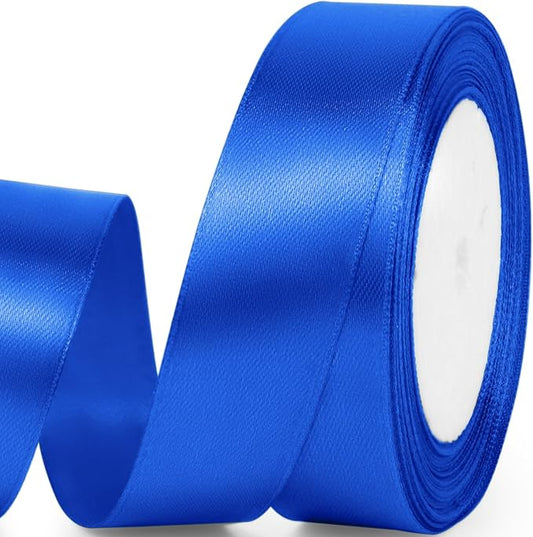1" x 25 Yards Satin Ribbon, Royal Blue Silk Ribbon Ideal for Gift Wrapping, Floral Bouquets, Crafts, Wedding Party Decorations, Christmas and Sewing Projects