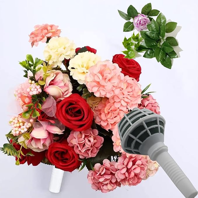 Arlai Box of 4 Bride Wedding Flower Bouquet Holder Foam Floral Handle Bouquet Holder Large for Bride Faux Flowers, Handheld Flowers Decoration with 100 Pieces Flower Bouquet Pins
