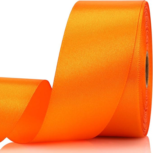 1-1/2 Inch 30 Yards Orange Solid Satin Ribbon for Gift Wrapping,Craft Floral Bouquets,Wedding Party,Timeless Flower,Decoration Floral Hair,Balloons