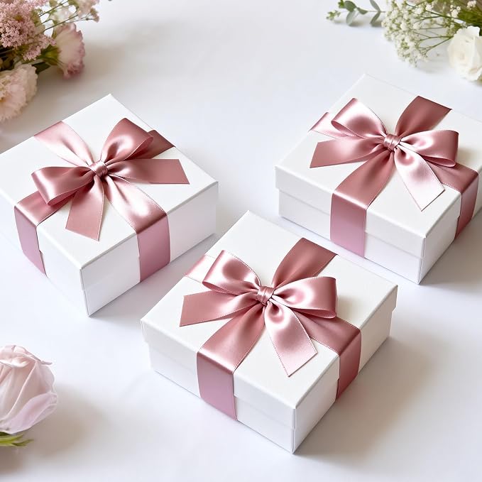 KINGLAKE Mauve Satin Ribbon - 1 1/2'' x 100 Yards Polyester Rosy Mauve Ribbon for Valentine's Day Gift Wrapping Wedding Party Decoration DIY Crafts Floral Bouquets and Wreath Bows