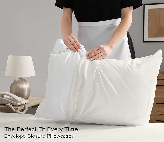 RUVANTI 100% Cotton Sheets Queen Size Set, 4 Pieces, Soft & Breathable Percale Weave Bedding, Deep Pocket 16", Hotel Standard, Crisp Cool Feeling, Durable, Perfect Dyed Bed Sheet, Ivory