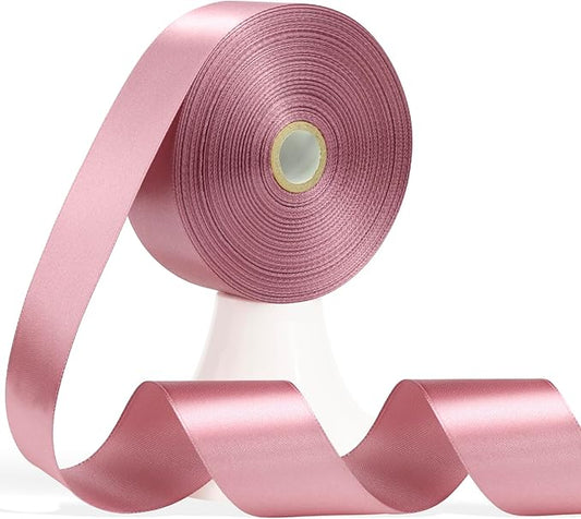 60 Yards Rosy Mauve Satin Ribbon 1-1/2 Inch, Solid Mauve Pink Polyester Fabric Ribbon for Gift Wrapping, Crafts, Flower Bouquet, Wedding, Baby Shower, Festival, Christmas