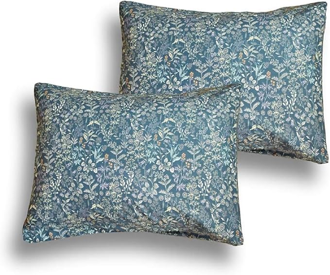 Vintage Floral Comforter Set Queen Aesthetic Blue Flower Comforter Garden Style Floral Bedding Comforter with 2 Pillowcases Fluffy Soft Cottagecore Flower Bedding Set Farmhouse Botanical Comforter Set
