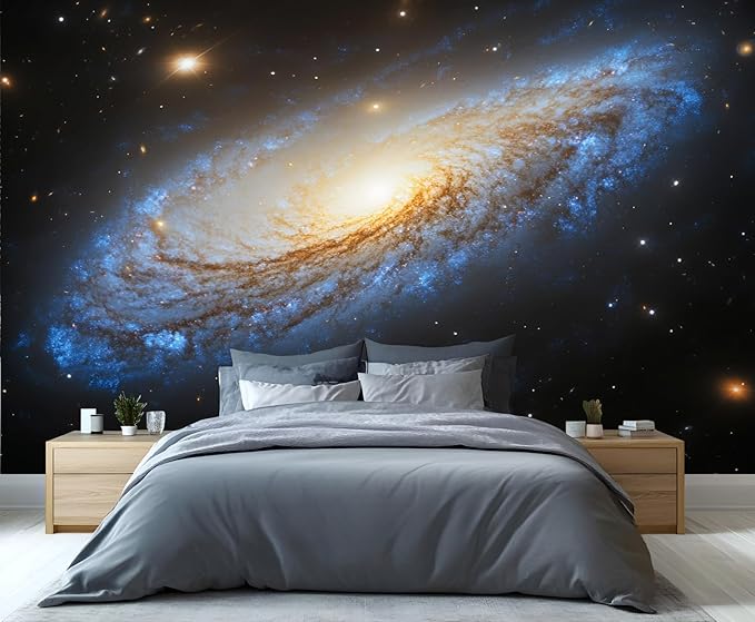Spiral Galaxy Wall Mural, Outer Space 3D Wall Murals, Universe Wallpaper Mural, for Living Room Bedroom Large Wallpaper Indoor Decor 157.5" W x110.3 H